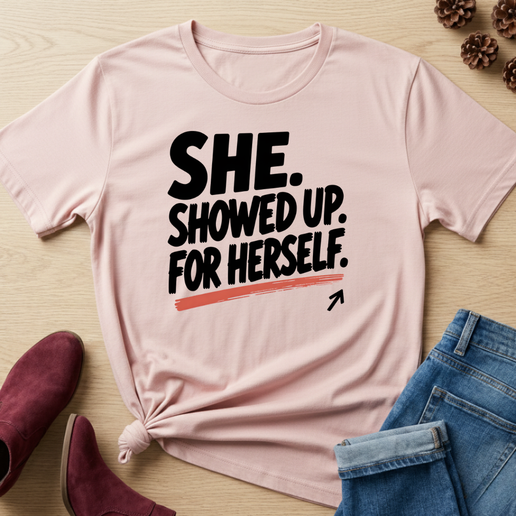 She Showed Up For Herself T-Shirt