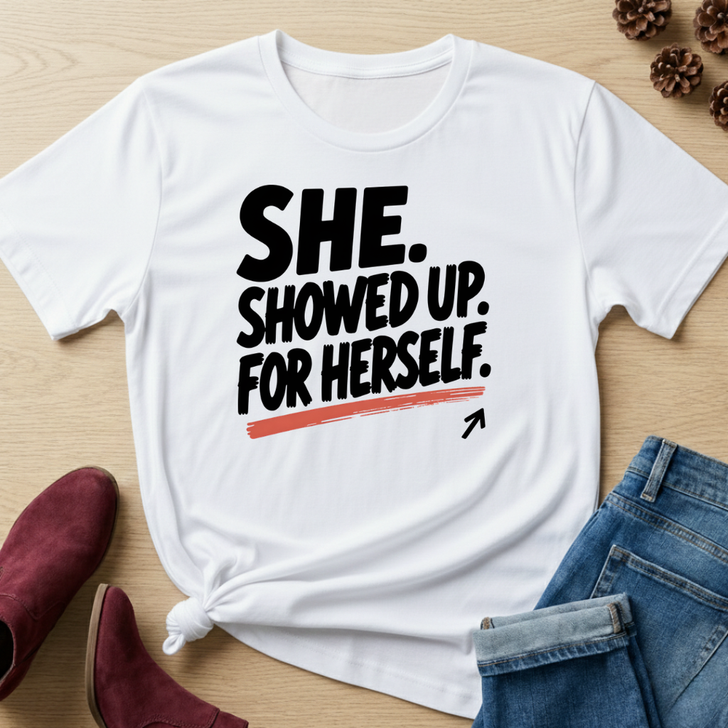 She Showed Up For Herself T-Shirt